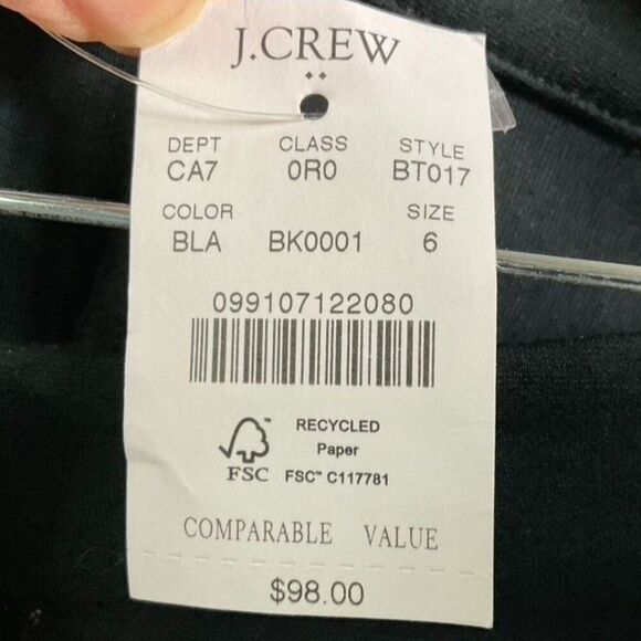 NWT J. Crew Factory Ponte Pant, size 6 (runs big), black, viscose/poly/elastane - Picture 12 of 14